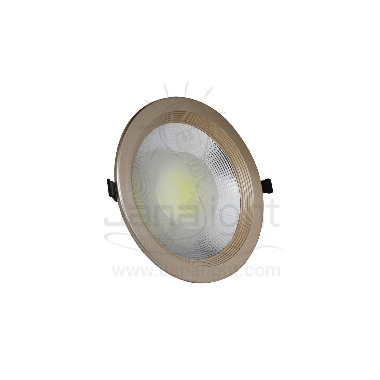 كشاف 30 وات كومبكت ابيض حلق شمباني جنى لايت plastic white compact 30 watt downlight